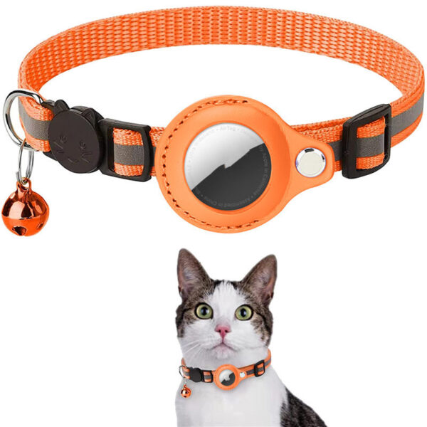 Reflective Collar Waterproof Holder Case For Airtag Air Tag Airtags Protective Cover Cat Dog Kitten Puppy Nylon Collar - Image 4