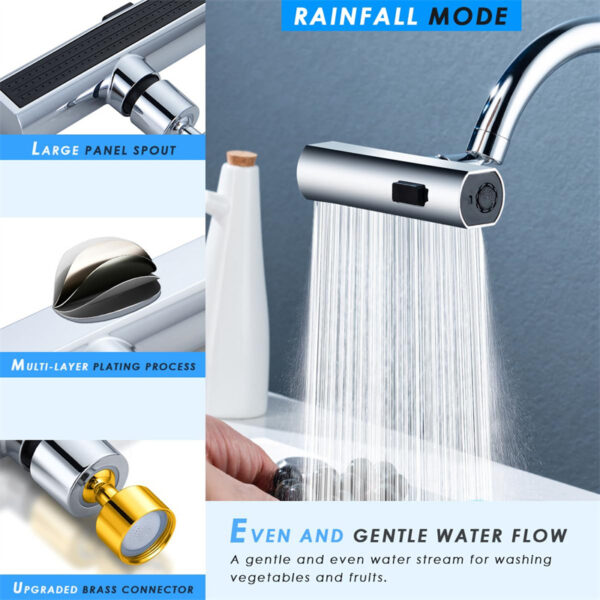 Kitchen Faucet Waterfall Outlet Splash Proof Universal Rotating Bubbler Multifunctional Water Nozzle Extension Kitchen Gadgets - Image 4